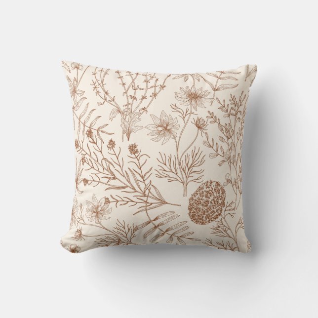 Housse de Coussin Fleur de Bohème Sauvage Botaniqu (Recto)