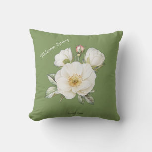 Housse de Coussin Floral Aquarelle de Printemps, P