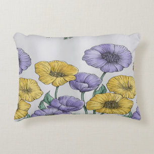 Housse de coussin florale botanique – Main Purple