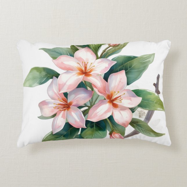 Housse de coussin jeté botanique aquarelle (Devant)