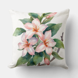 Housse de coussin jeté botanique aquarelle
