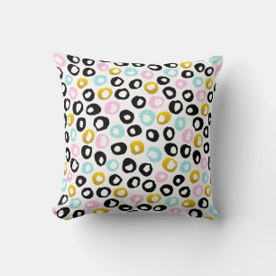Housse de coussin jeté multicolore à pois