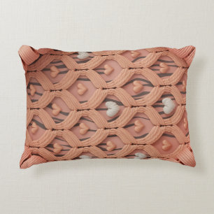 Housse de coussin motif tigre au crochet pêche