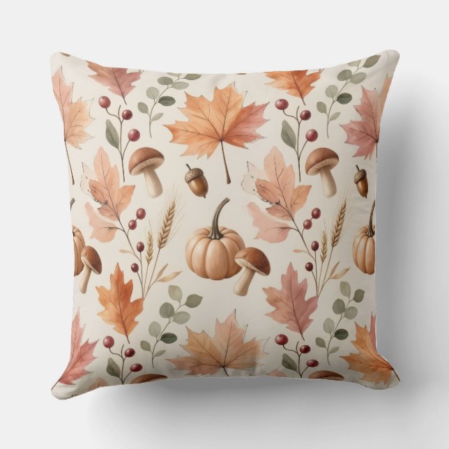 Housse de coussin style aquarelle Citrouille  (Verso)