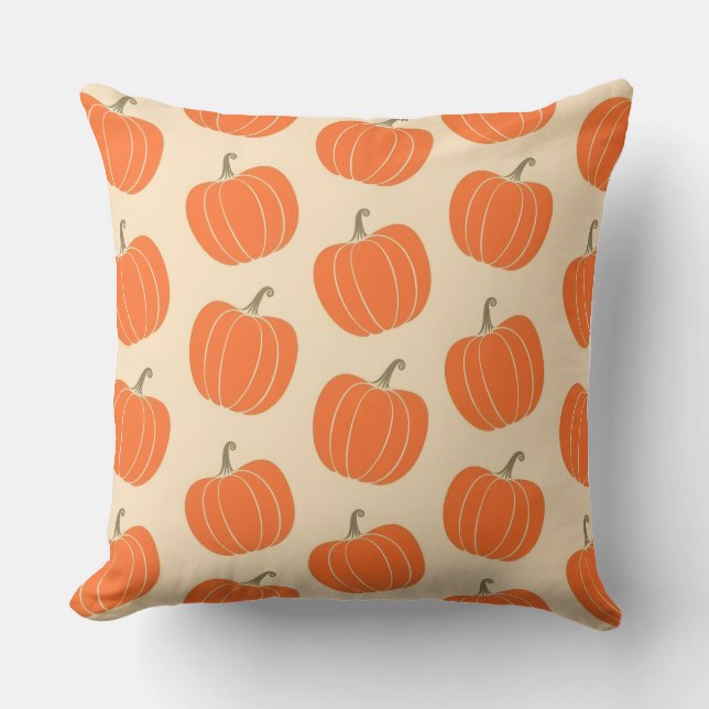 Housse de coussin style aquarelle Citrouille  (Recto)