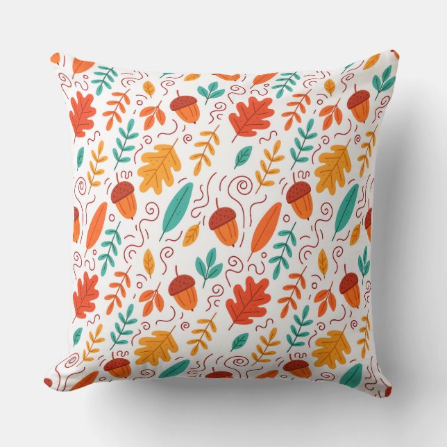 Housse de coussin style aquarelle Citrouille  (Recto)