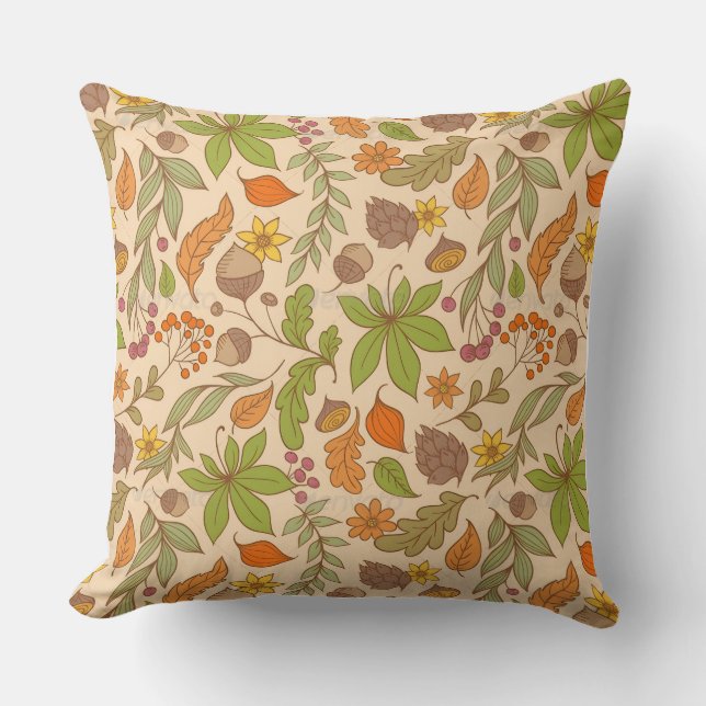Housse de coussin style aquarelle Citrouille  (Recto)