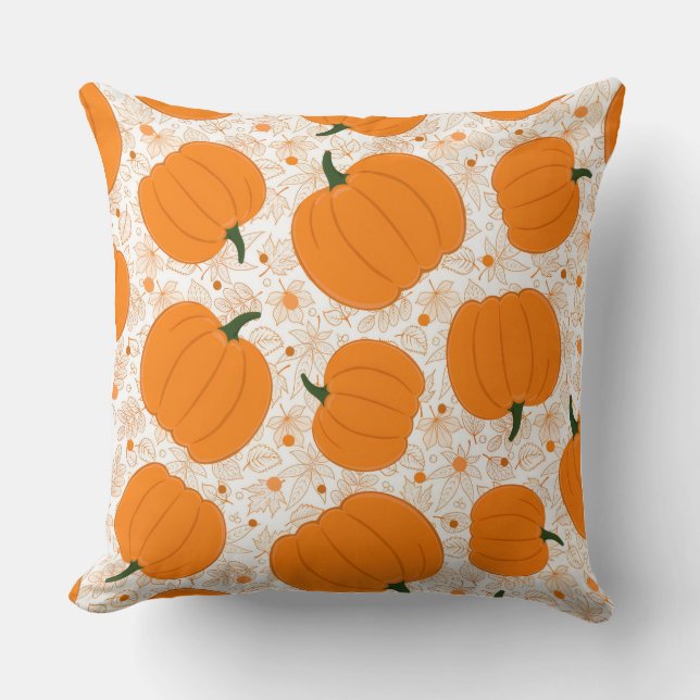 Housse de coussin style aquarelle Citrouille  (Recto)