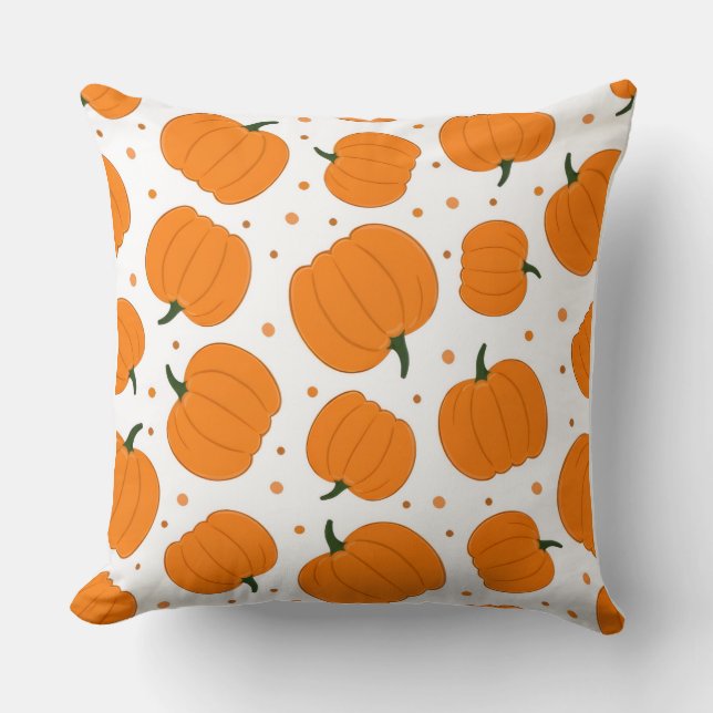 Housse de coussin style aquarelle Citrouille  (Recto)