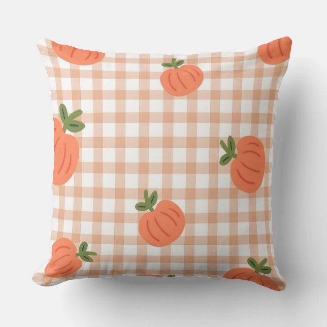 Housse de coussin style aquarelle Citrouille  (Recto)