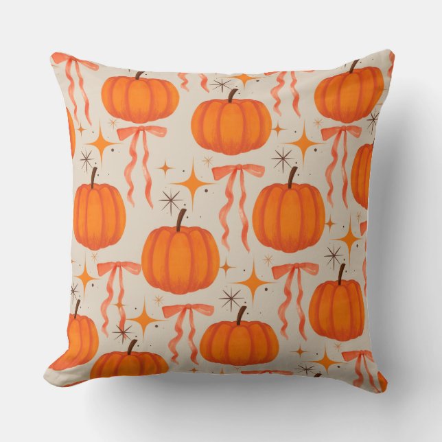 Housse de coussin style aquarelle Citrouille  (Recto)