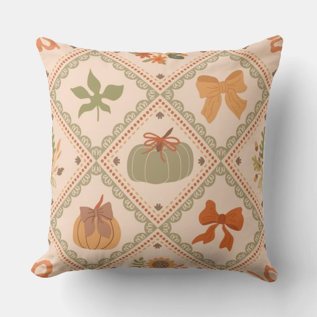 Housse de coussin style aquarelle Citrouille  (Recto)
