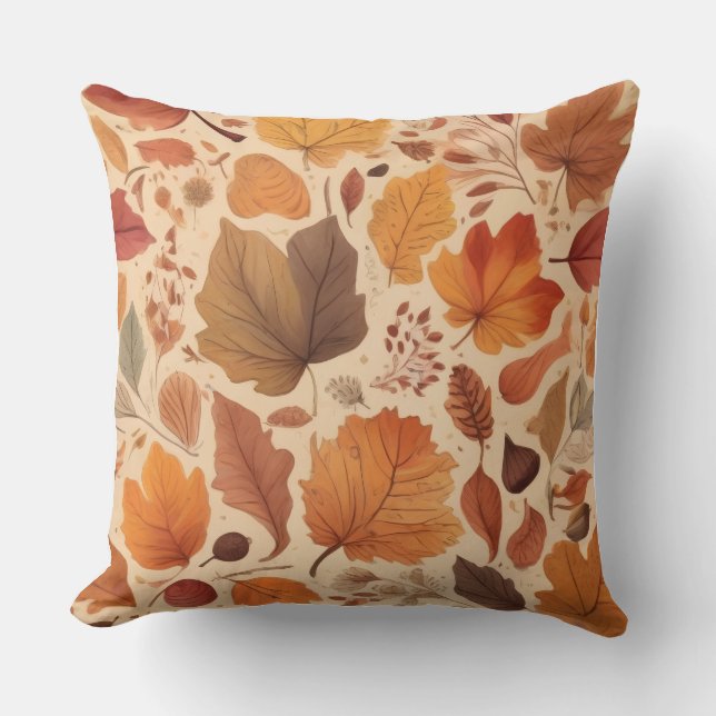 Housse de coussin style aquarelle Citrouille  (Recto)