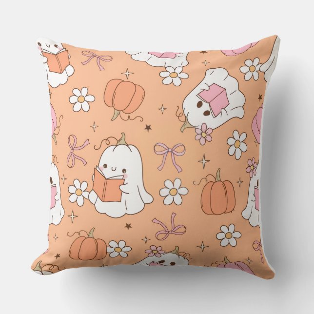 Housse de coussin style aquarelle Citrouille  (Recto)