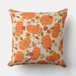 Housse de coussin style aquarelle Citrouille