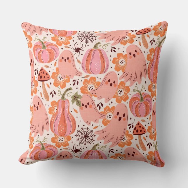 Housse de coussin style aquarelle Citrouille  (Recto)