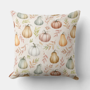Housse de coussin style aquarelle Citrouille