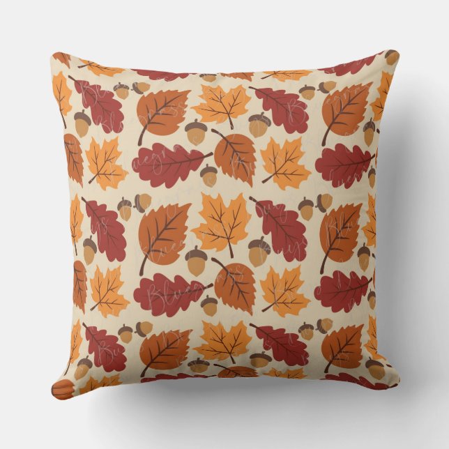 Housse de coussin style citrouille aquarelle  (Verso)