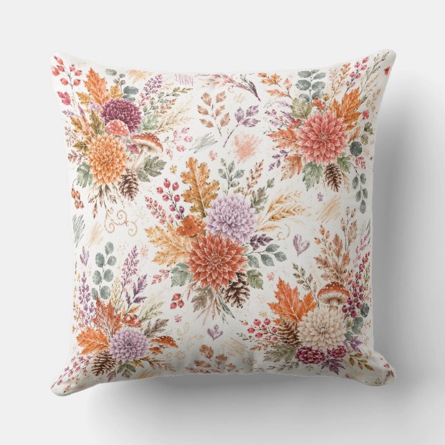 Housse de coussin style citrouille aquarelle  (Verso)