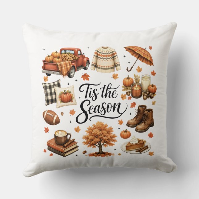 Housse de coussin style citrouille aquarelle  (Verso)