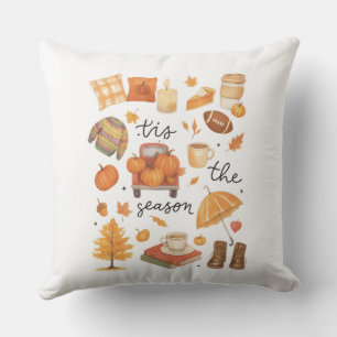 Housse de coussin style citrouille aquarelle