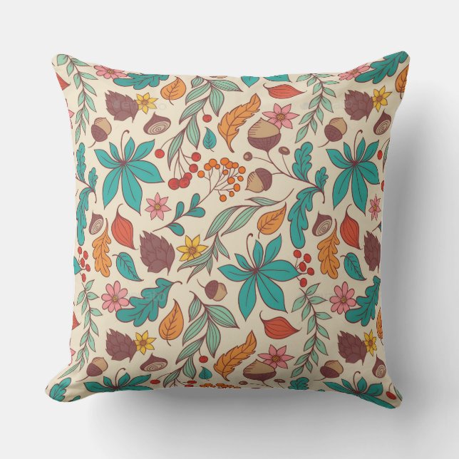 Housse de coussin style citrouille aquarelle  (Recto)