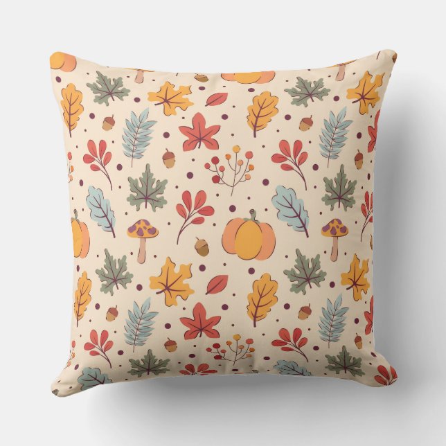 Housse de coussin style citrouille aquarelle  (Verso)