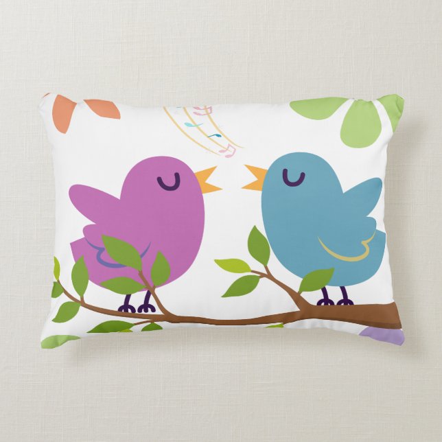 Housse de Coussin / Taie d'oreiller Oiseaux Chante (Devant)
