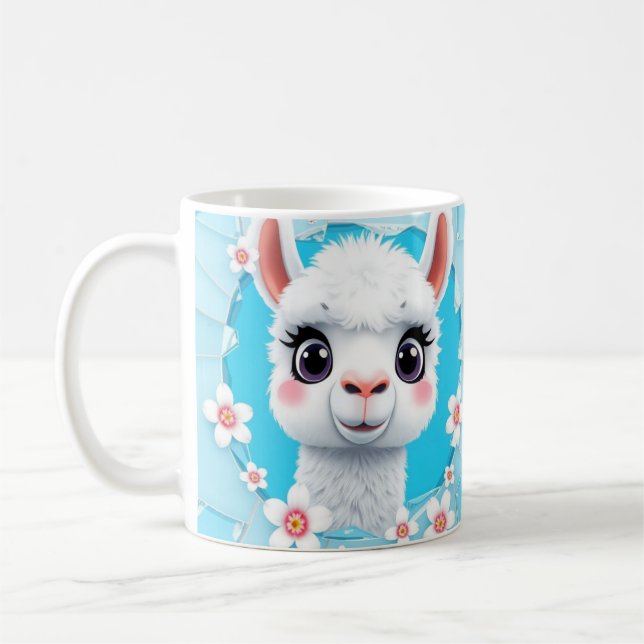 Housse de mug lama mignon 3d, conception de mug 3d (Gauche)