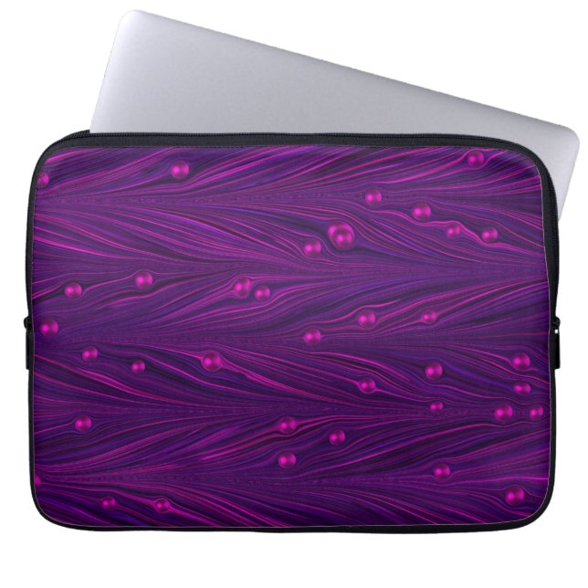 Housse d'ordinateur en perles rose chaud violet (Devant)