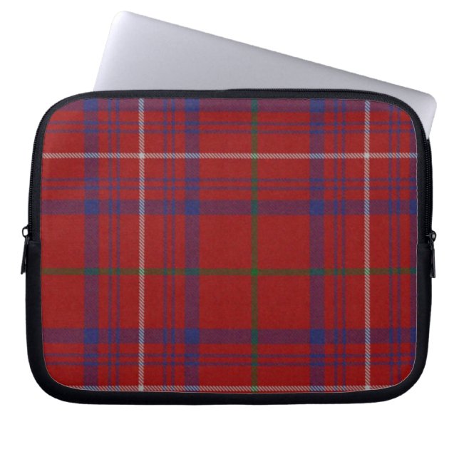 Housse d'ordinateur portable à carreaux Tartan ble (Devant)