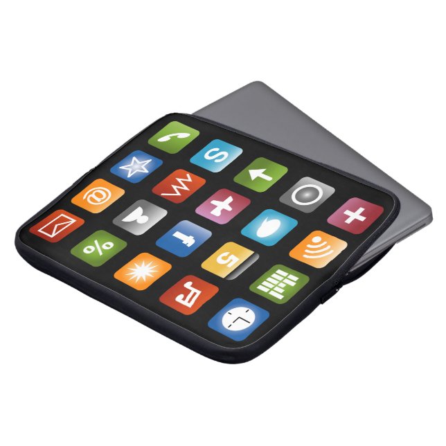 Housse d'ordinateur portable avec des icônes d'app (Devant haut)