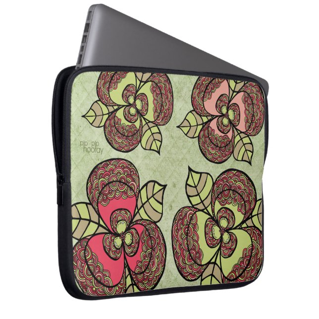 Housse d'ordinateur portable Fleur Élégante Floral (Devant droit)