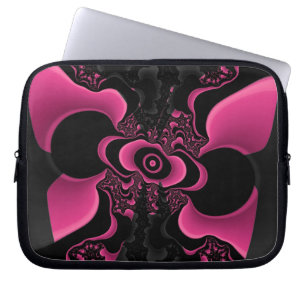 Housse d'ordinateur portable fractale papillon noi