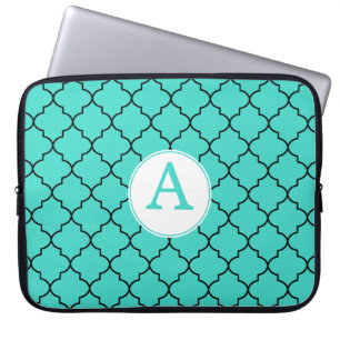Housse d'ordinateur portable Monogramme Turquoise