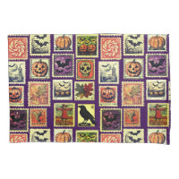 Housse d'oreiller à motif de timbre-poste Hallowee