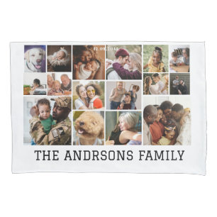 Housse D'oreillers 16 photos de famille Pillowcase
