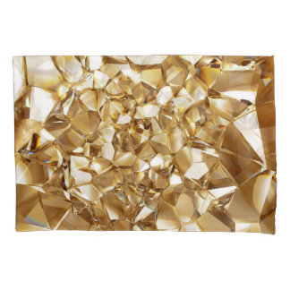 Housse D'oreillers 3D abstraite texture or cristal.