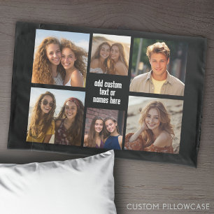 Housse D'oreillers 6 Collage photo minimaliste - Grille noire et blan