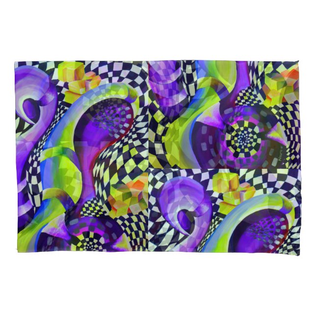 Housse D'oreillers 80 s Art Deco Geometric Pattern (devant)