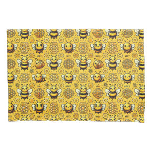 Housse D'oreillers Abeilles de dessin animé mignonnes et motif de nid