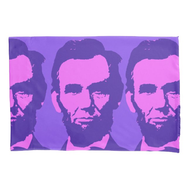Housse D'oreillers Abraham Lincoln en Pop Art rose & violet (devant)