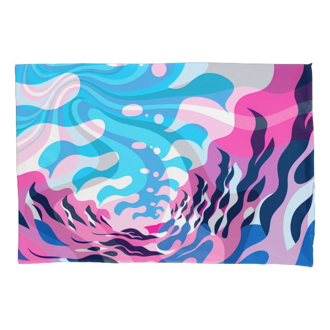 Housse D'oreillers Abstract Dream Wave – Vibrant Surreal Flow (devant)