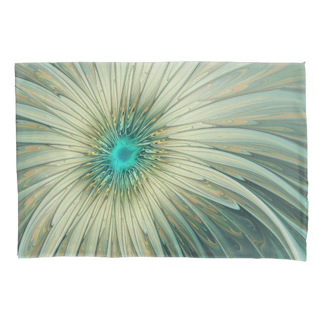 Housse D'oreillers Abstract Sage Green Fantasy Flower Fractal Art (devant)