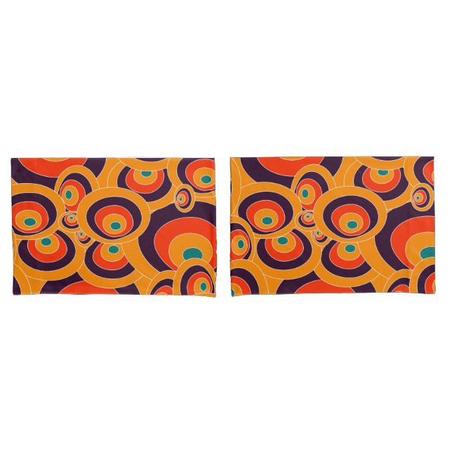 Housse D'oreillers Abstrait Couleur Ovales Coussin Coque - Moderne (devant-Set)