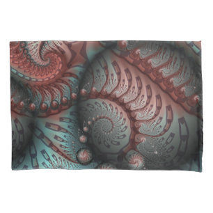 Housse D'oreillers Abstrait Fantaisie Vive Art Fractal Brun Bleu