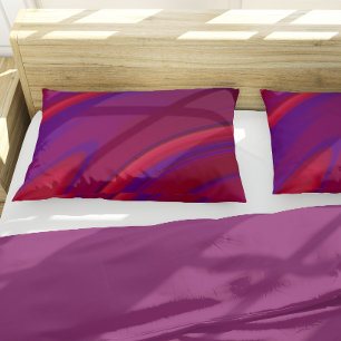 Housse D'oreillers Abstrait minimaliste moderne rouge violet spirale