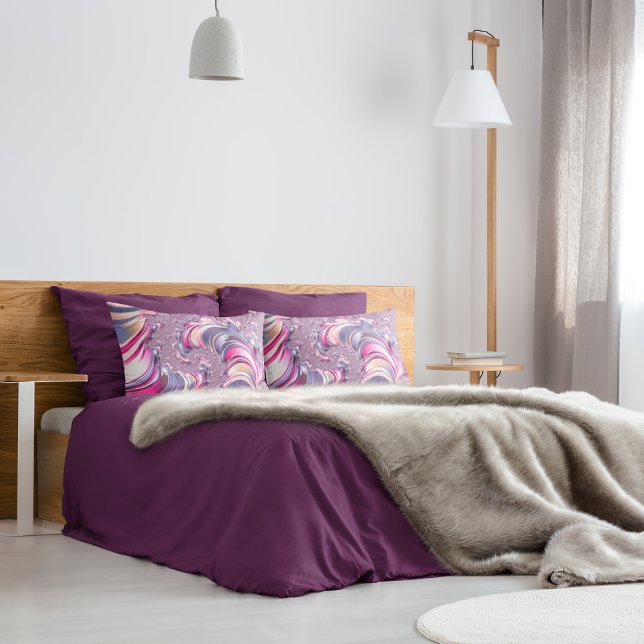 Housse D'oreillers Abstrait rose pourpre spirale fractale (Créateur téléchargé)