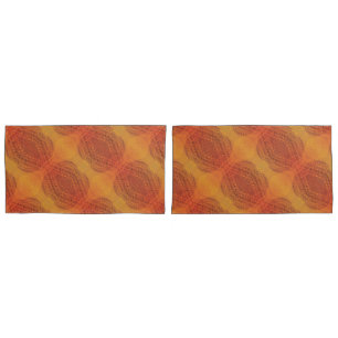 Housse D'oreillers Acceptation Médaillons de saumons rouges orange
