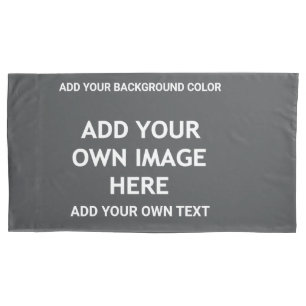 Housse D'oreillers Ajoutez votre couleur arrière - plan, votre image,
